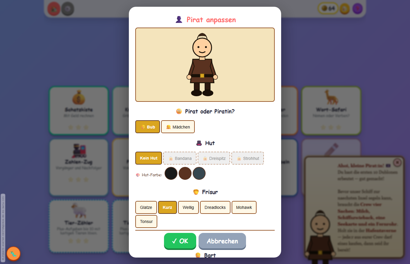 Avatar-Editor mit allen Anpassungs-Optionen